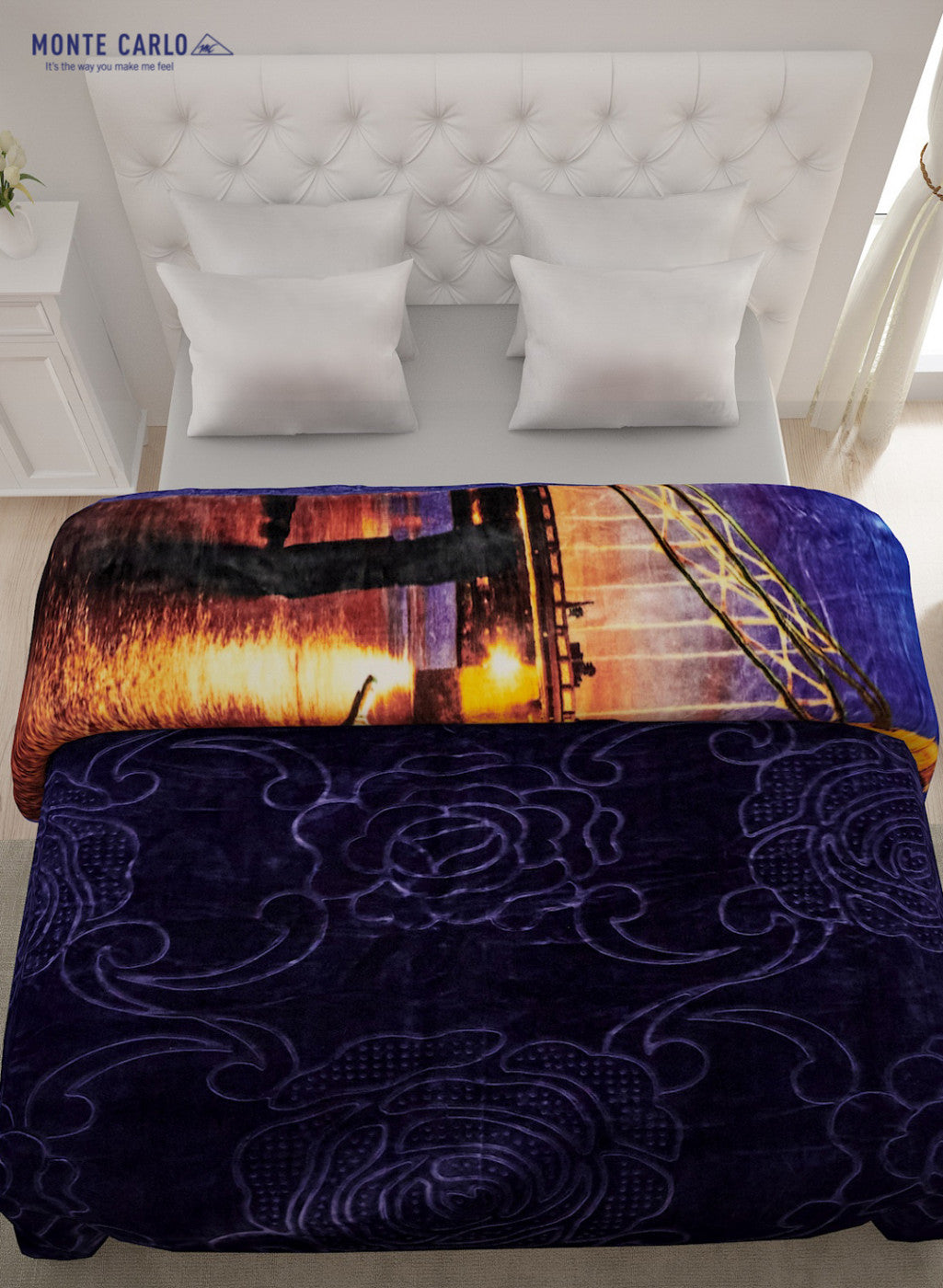 Double Bed Multicolor Mink Blanket - 2 Ply