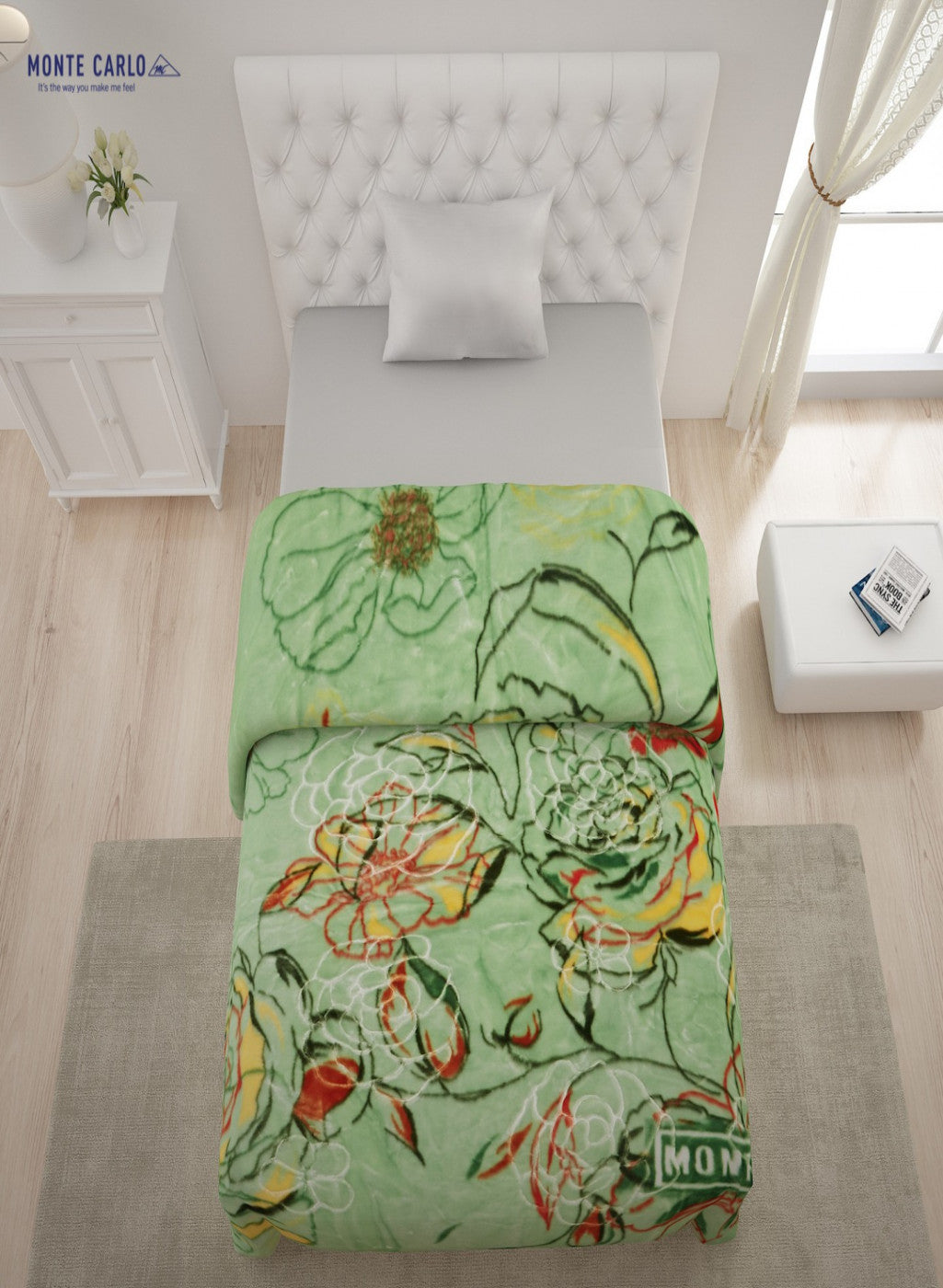 Single Bed Multicolor Mink Blanket - 2 Ply