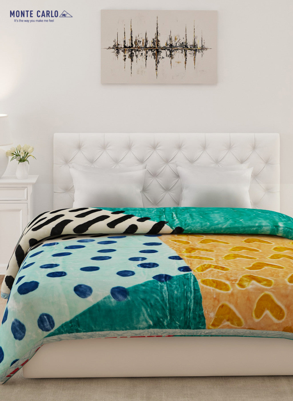 Double Bed Multicolor Mink Blanket - 1 Ply