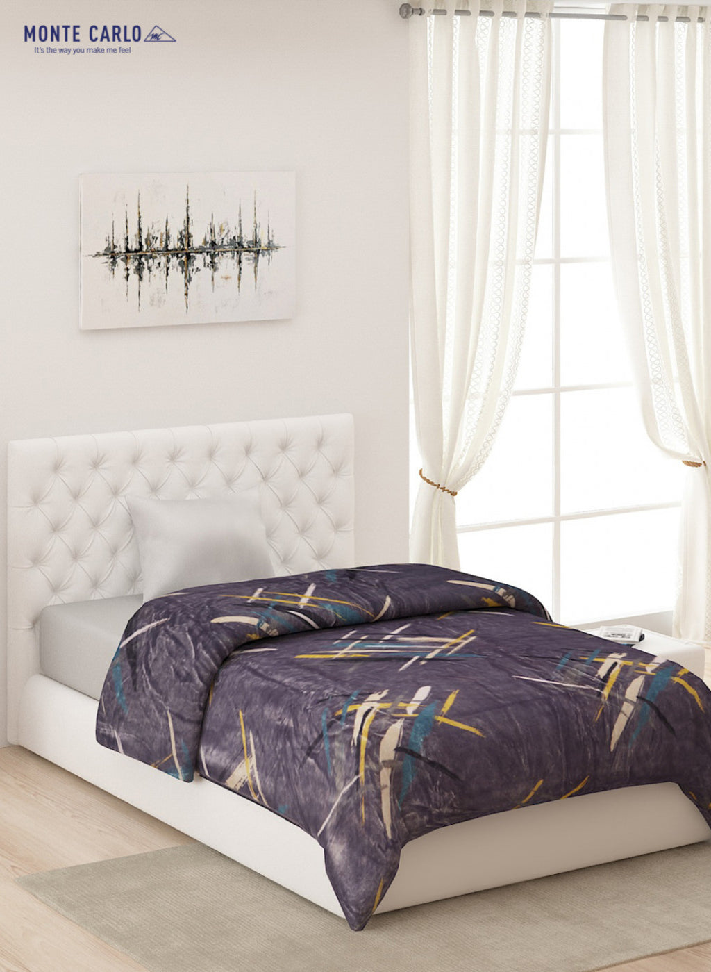 Printed Mink Single Blanket for AC Room -1 Ply