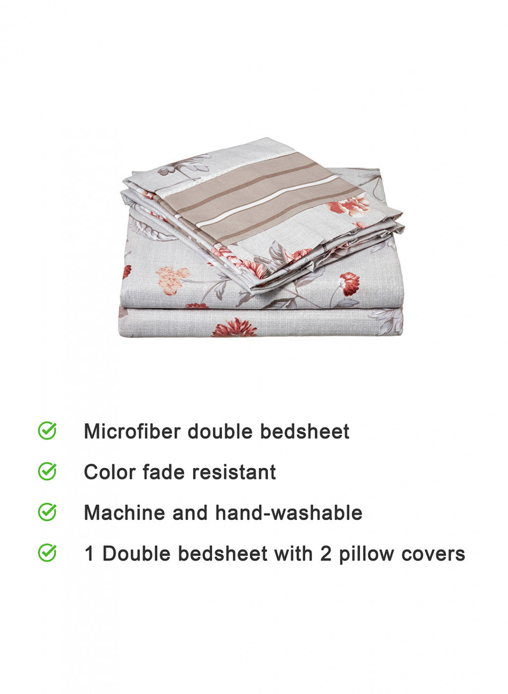 Multi Color 130 GSM Bedsheet with 2 Pillow Covers