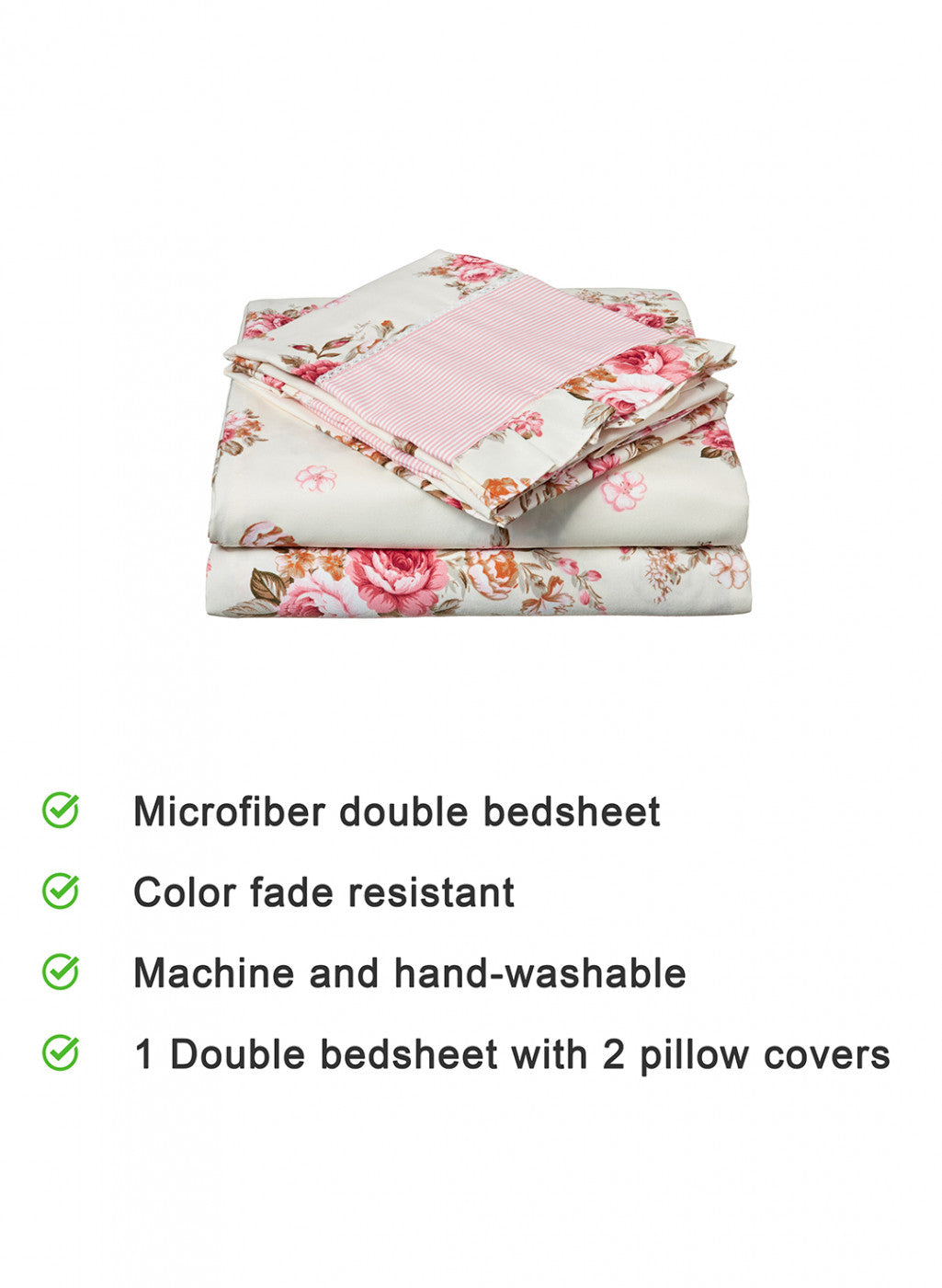 Multi Color 130 GSM Bedsheet with 2 Pillow Covers