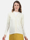 Women Cream Solid Cardigan