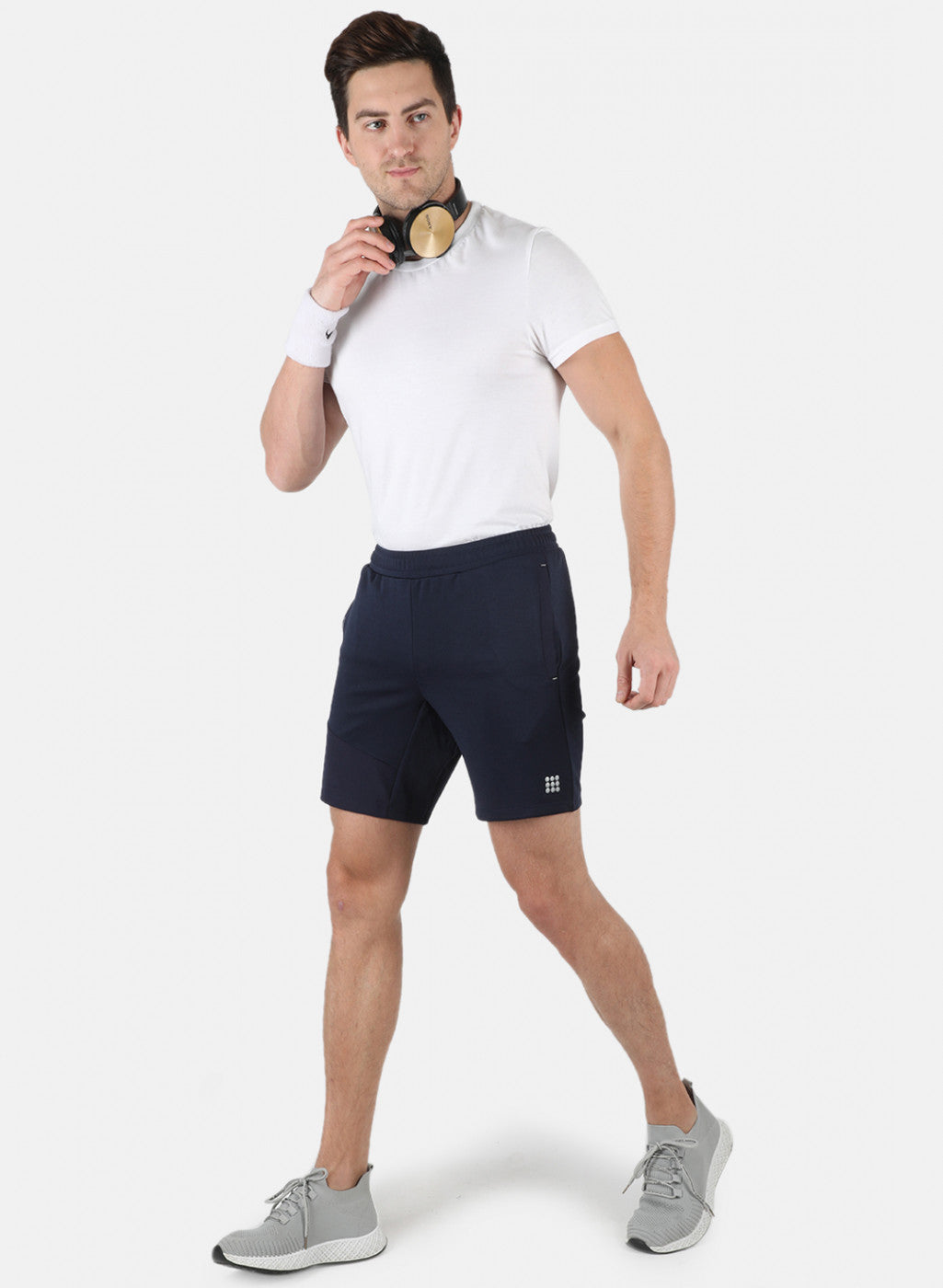 Rock.it Men Navy Blue Self Design Shorts