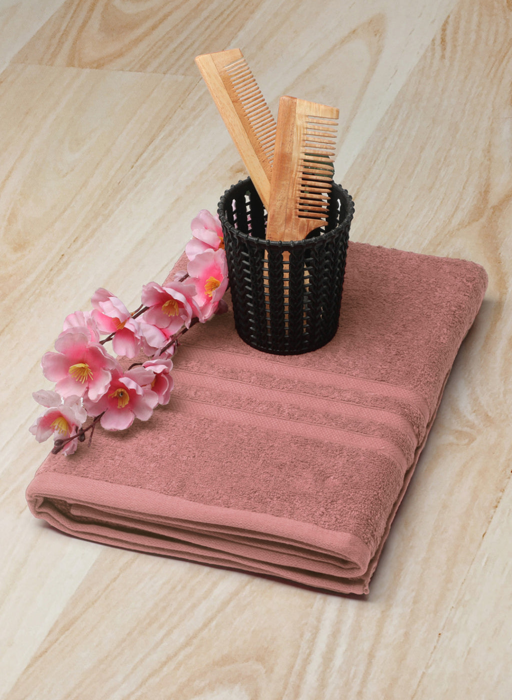 Peach Cotton 525 GSM Bath Towel