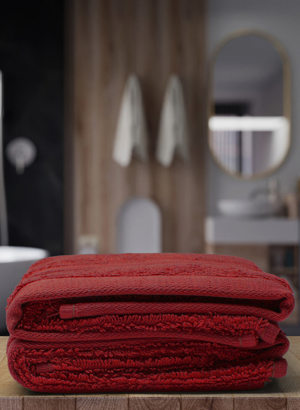 Maroon Cotton 525 GSM Hand Towels (Pack of 2)
