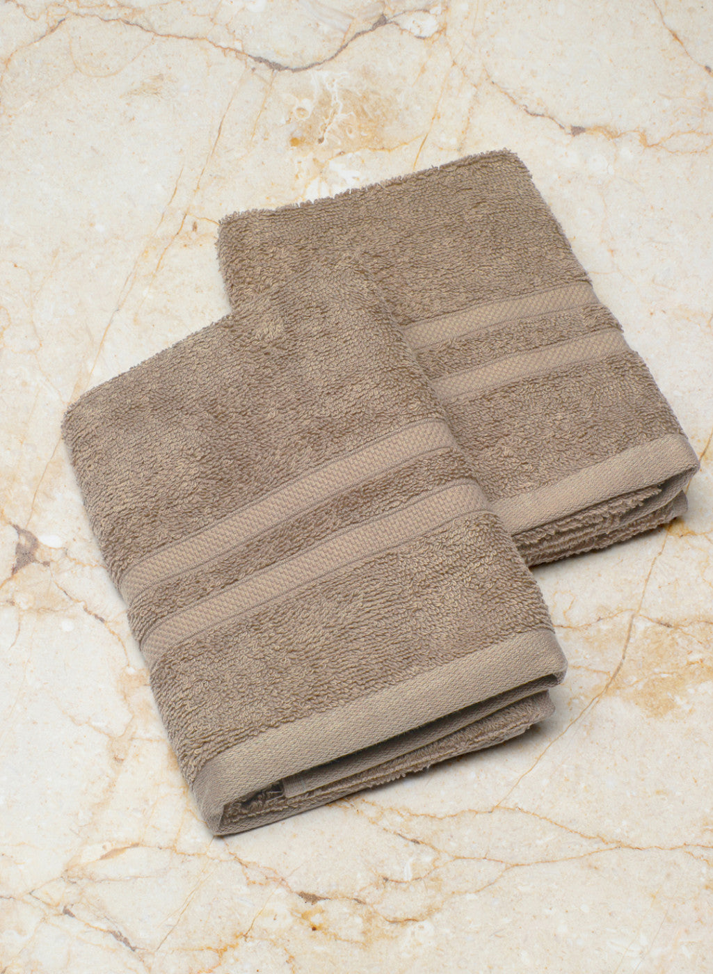 Beige Cotton 525 GSM Hand Towels (Pack of 2)