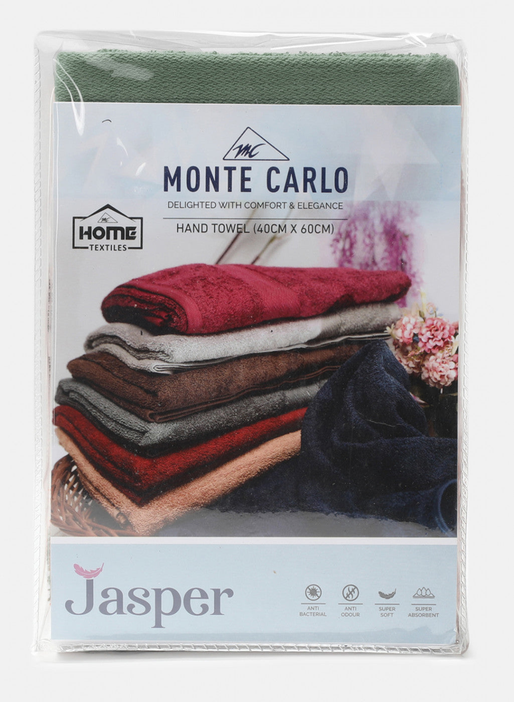 Green Cotton 400 GSM Hand Towels (Pack of 2)