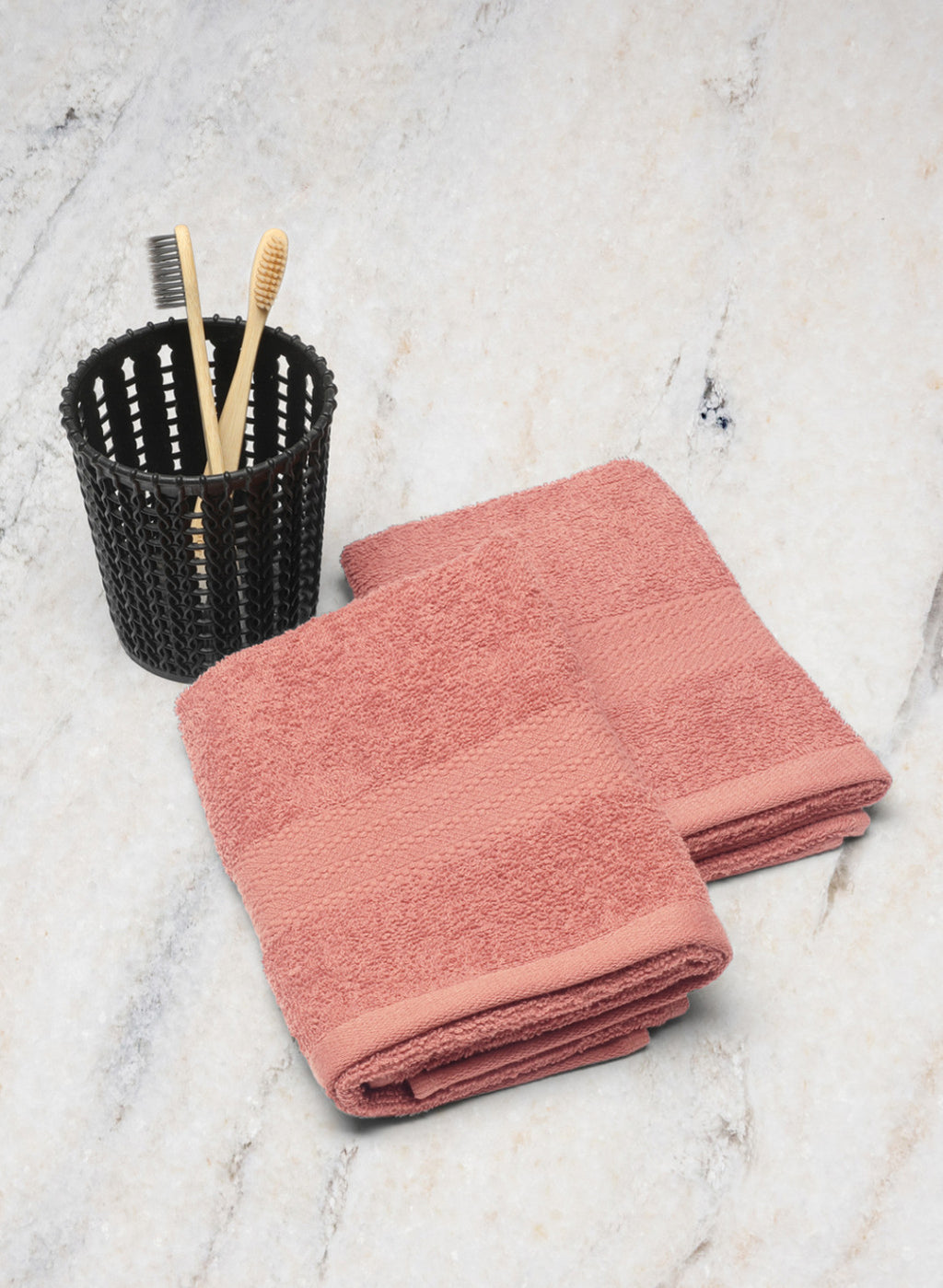Peach Cotton 400 GSM Hand Towels (Pack of 2)