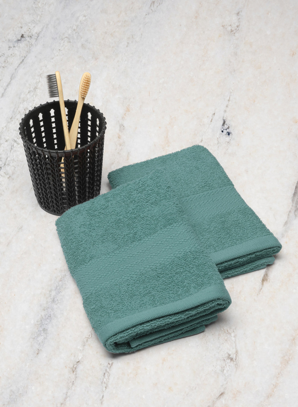Blue Cotton 400 GSM Hand Towels (Pack of 2)