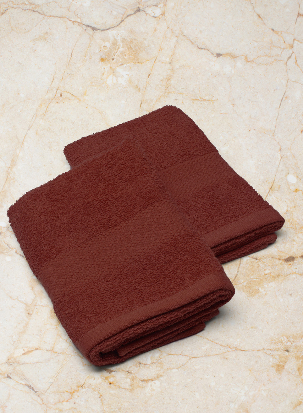 Brown Cotton 400 GSM Hand Towels (Pack of 2)