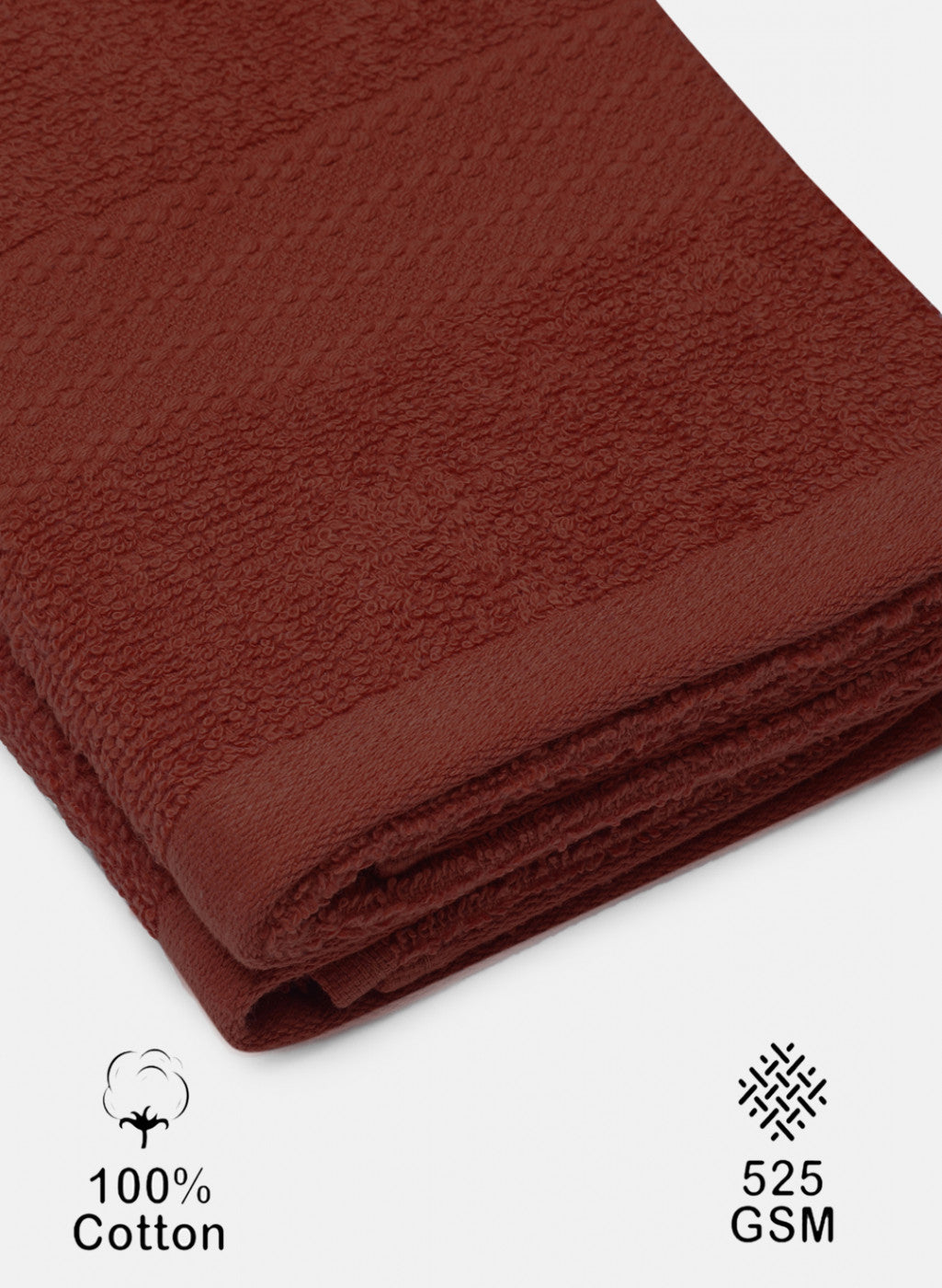Brown Cotton 400 GSM Hand Towels (Pack of 2)
